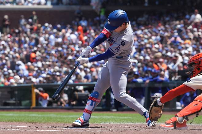 6회 터진 다저스 김혜성의 쐐기 적시타. 연합뉴스