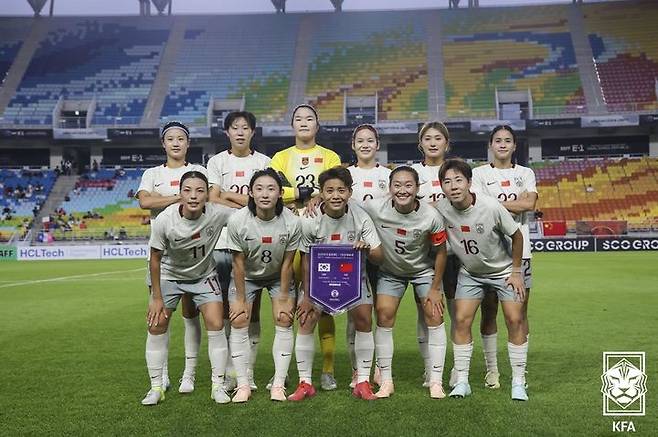 지난 한국전에 나섰던 중국 축구대표팀 선수들. /사진=대한축구협회 제공