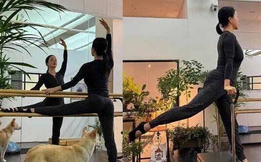 엄정화가 발레(왼쪽)와 필라테스를 하고 있다. 발레는 평소 사용량이 적은 근육을 자극해 근력 강화에 이롭다. [사진=SNS]