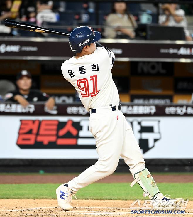 11일 대전 한화생명볼파크에서 열린 2025 KBO 퓨처스리그 올스타전, 7회초 2사 1루 남부올스타 롯데 박재엽이 타격을 하고 있다.  대전=허상욱 기자wook@sportschosun.com/2025.07.11/