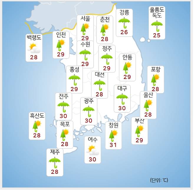 ⓒ기상청: 오늘(14일) 오후 날씨