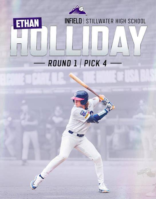 14일(한국시간) 에단 할러데이 지명 소식을 전한 콜로라도. 구단 SNS 캡처