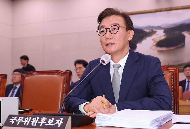 전재수 해양수산부 장관 후보자가 14일 서울 여의도 국회 농림축산식품해양수산위원회 전체회의에서 열린 인사청문회에서 의원 질의에 답변하고 있다. 연합뉴스