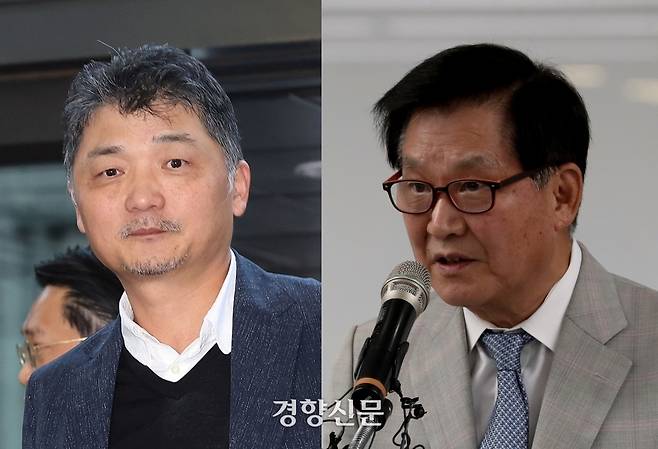 김범수 카카오 창업자(왼쪽), 김익래 전 다우키움 그룹 회장(오른쪽). 경향신문 자료사진