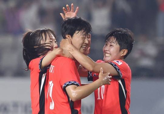 동점골 만든 정다빈. 사진[연합뉴스]