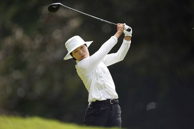 이소미가 4라운드 4번 홀에서 티샷을 하고 있다. AP연합뉴스