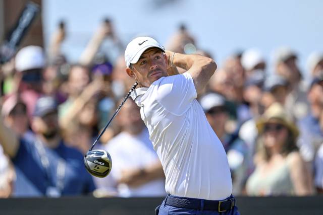 제네시스 스코티시 오픈 4라운드에서 티샷하는 로리 매킬로이. AP연합뉴스