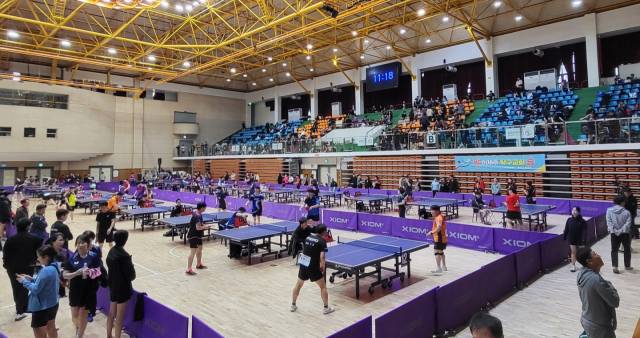 제천에서 개최한 전국 규모 탁구대회.제천시 제공