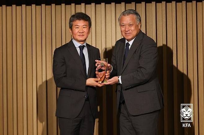 EAFF 회장으로 추대된 정몽규 대한축구협회장.(사진=대한축구협회 제공)