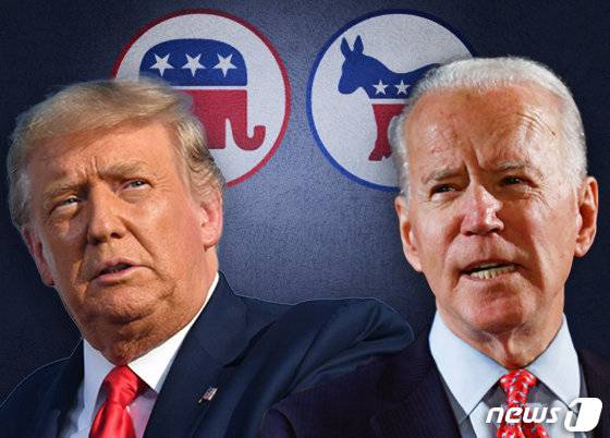 도널드 트럼프 미국 대통령(왼쪽)과 조 바이든 전 미국 대통령. 뉴스1