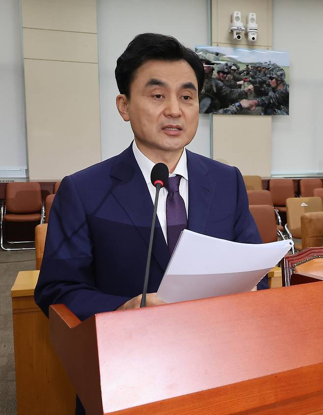 안규백 국방부 장관 후보자가 15일 국회 국방위원회에서 열린 인사청문회에서 발언하고 있다. 연합뉴스