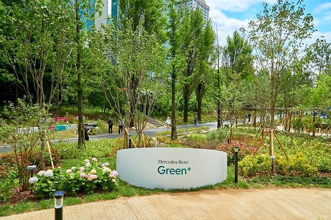 메르세데스 벤츠 사회공헌위원회가 지난 5월 서울 보라매공원에 조성한 도시숲. 메르세데스 벤츠 사회공헌위원회 제공