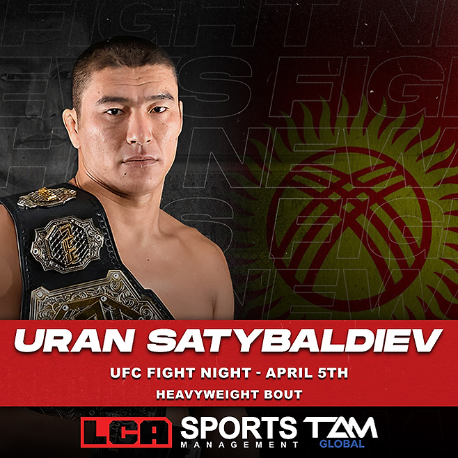 미국 노스캐롤라이나주 그린빌 LCA Sports Management는 2025년 4월 키르기스스탄 종합격투기선수 우란 사티발디예프 UFC 계약에 성공했다. 사진@lcasportsmanagement