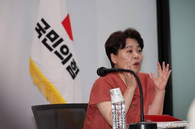 윤희숙 국민의힘 혁신위원장이 13일 오후 서울 여의도 중앙당사에서 기자간담회를 하고 있다. 2025.07.13.  /사진=김명년
