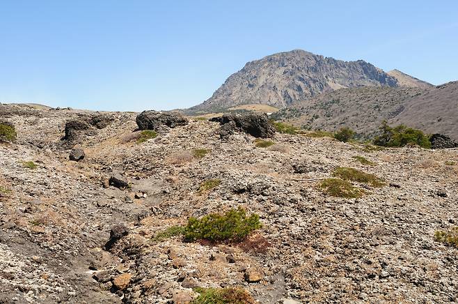 한라산 백록담 외곽 ‘모세왓’ 일대 각력암 지대. [국가유산청]