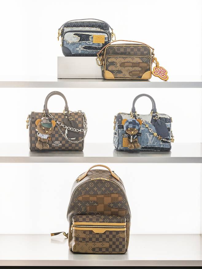 2025 가을-겨울 남성 컬렉션에서는 루이 베어 백 참이 달려있는 데님 소재의 스피디 25 반둘리에와 백팩, 여행용 캐리어 등 다양한 제품이 공개된다. 루이비통 제공