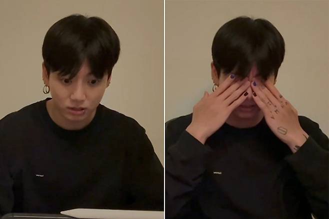 BTS 정국. '위버스' 라이브 방송 영상 캡처