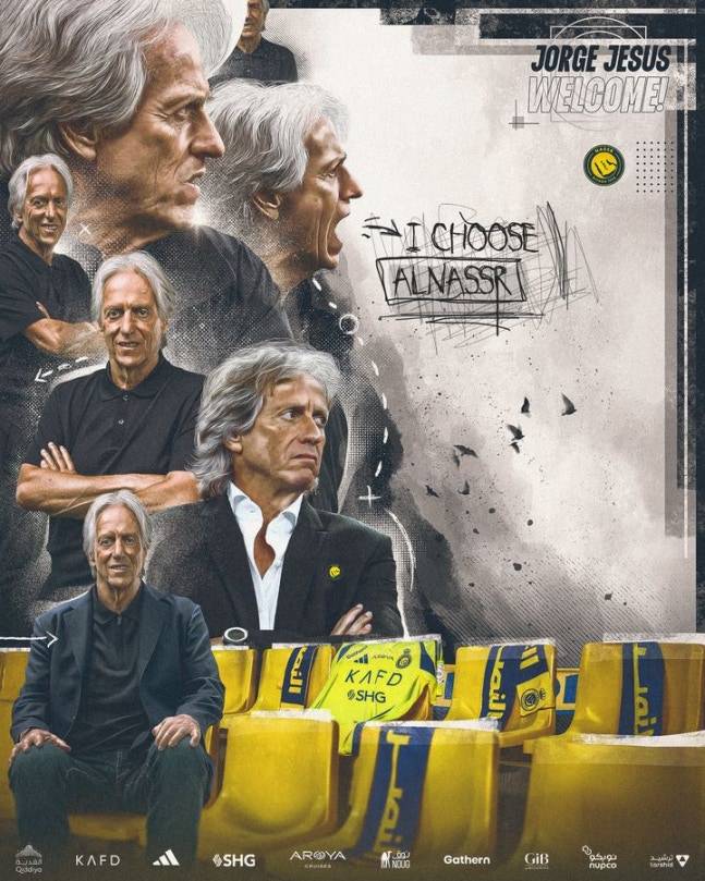 알 나스르에 부임한 조르제 제수스 감독. /사진=알 나스르 공식 SNS