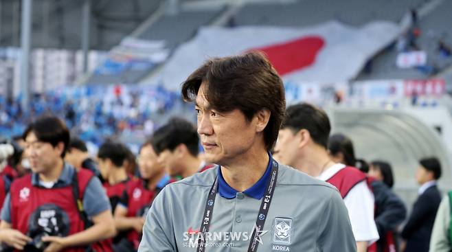 홍명보 감독 S이 15일 용인미르종합운동장에서 열린 2025 동아시아축구연맹(EAFF) E-1 챔피언십(동아시안컵) 일본과의 최종전을 준비하고 있다. 2025.07.15. /사진=강영조 선임기자