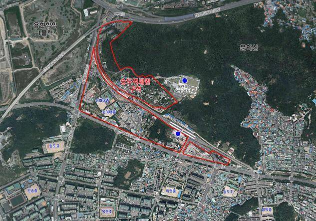 송도역세권 도시개발사업 위치도. <인천시 제공>