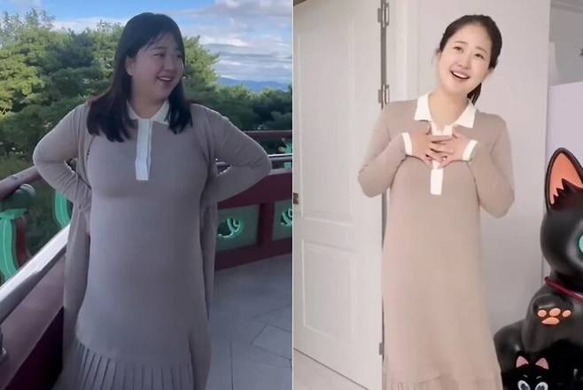 임신 말기 90kg까지 체중이 늘었던 김다예는 꾸준한 필라테스, 식단 조절 등으로 30kg 감량에 성공했다. [사진=SNS]