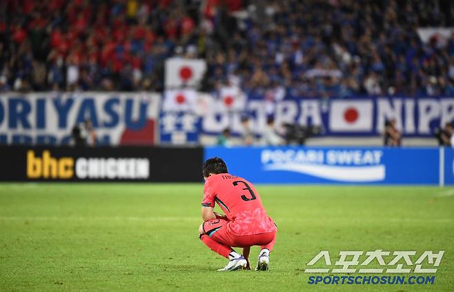 15일 오후 경기도 용인미르스타디움에서 열린 E-1 챔피언십(동아시안컵) 한국과 일본의 경기. 한국이 0대1로 패한 가운데 이태석이 아쉬워하고 있다. 용인=정재근 기자 cjg@sportschosun.com/2025.7.15/
