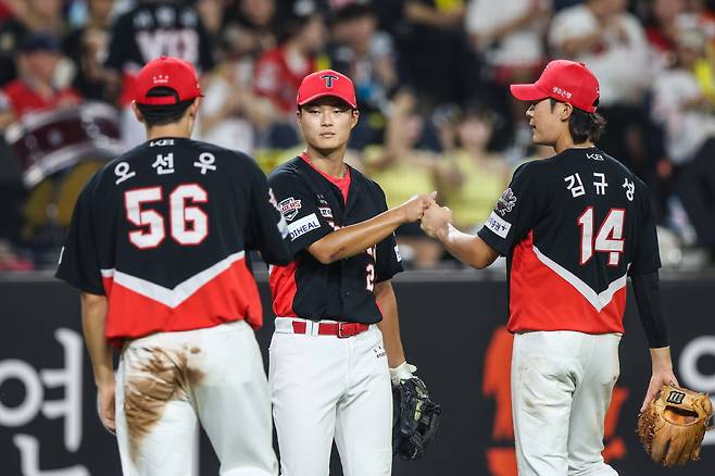2군에서 함께 고생하다 1군에서 KIA 타이거즈의 돌풍을 이끈 오선우, 박민, 김규성(왼쪽부터). 사진제공=KIA 타이거즈