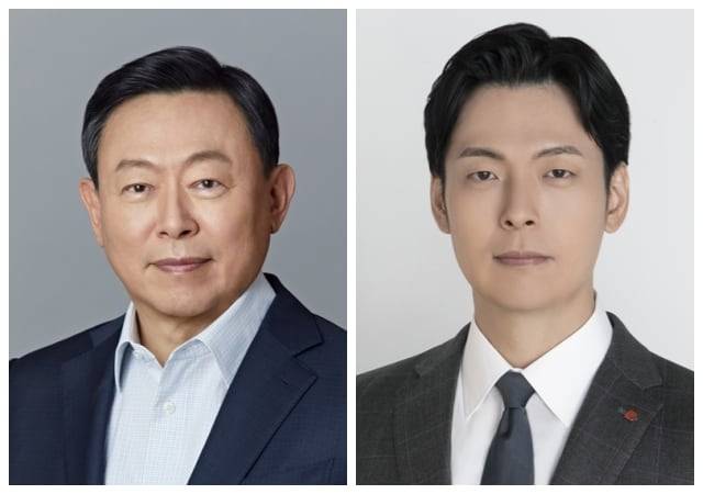신동빈(왼쪽) 롯데그룹 회장과 신유열 미래성장실장. /롯데 제공