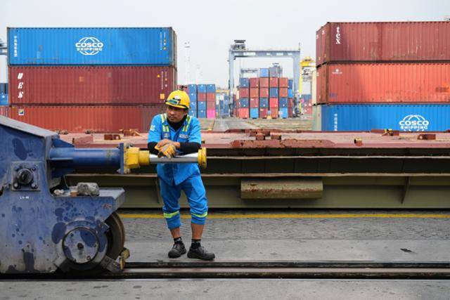 인도네시아 자카르타 국제 컨테이너 터미널(JICT). 자카르타=AP 연합뉴스