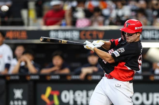 ▲ 한화이글스와의 경기서 안타를 때려낸 오선우 [KIA타이거즈]&nbsp;