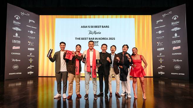 Zest climbed to the No. 2 spot and earned the title of The Best Bar in Korea at Asia's 50 Best Bars 2025 unveiled on July 15 in Macao. (Asia's 50 Best Bars)