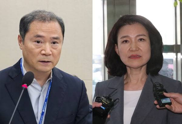 ▲ 최철호 시청자미디어재단 이사장과 이진숙 방송통신위원장.ⓒ연합뉴스