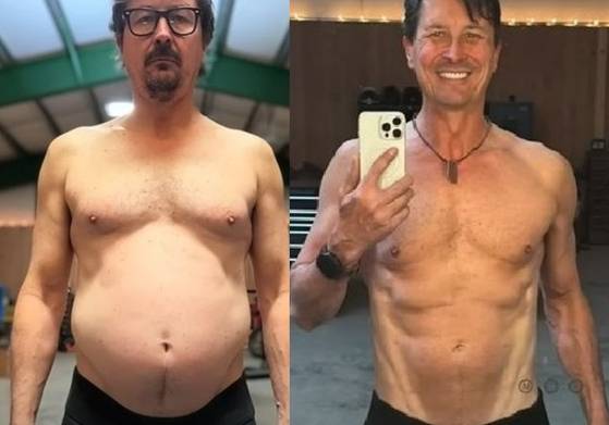 코디 크론이 생성형 인공지능(AI) 챗GPT를 활용해 다이어트에 성공한 전후 모습. [유튜브 캡처]