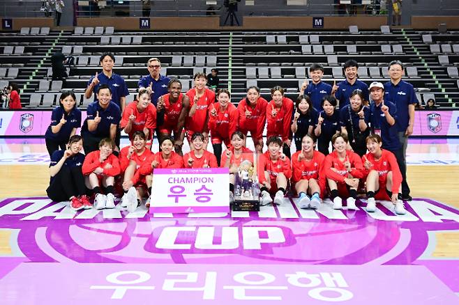 지난해 박신자컵 우승 팀 후지쯔 레드웨이브. WKBL 제공