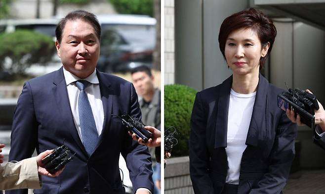 최태원 SK그룹 회장(왼쪽 사진)과 노소영 아트센터 나비 관장. 연합뉴스