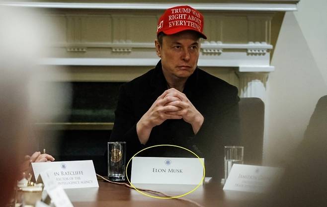 지난 3월 백악관 내각회의에 참석한 일론 머스크. EPA 연합뉴스