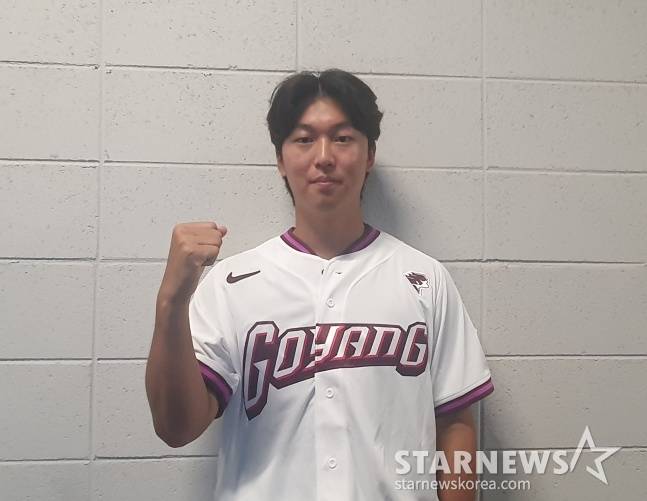 키움 임진묵이 지난 11일 대전 한화생명 볼파크에서 열린 2025 KBO 퓨처스 올스타전을 앞두고 스타뉴스와 만나 포즈를 취하고 있다. /사진=김동윤 기자