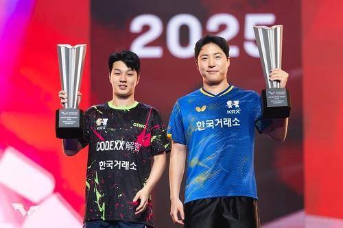 WTT 미국 스매시 남자복식 우승을 합작한 임종훈(오른쪽)과 안재현 [WTT 인스타그램 캡처. 재판매 및 DB 금지]