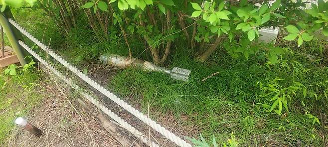 강릉서 발견된 불발탄 [강릉소방서 제공. 재판매 및 DB 금지]