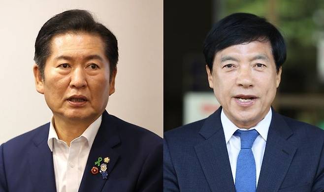 더불어민주당 정청래 의원과 이성윤 의원 ⓒ뉴시스