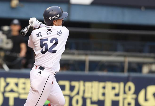 두산 베어스 박준순이 기대 이상의 성적으로 전반기를 마쳤다. 사진=두산 베어스 제공