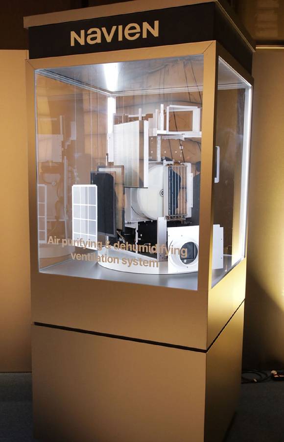 나비엔 제습 환기청정기 부품 전시 이미지 [사진=경동나비엔]