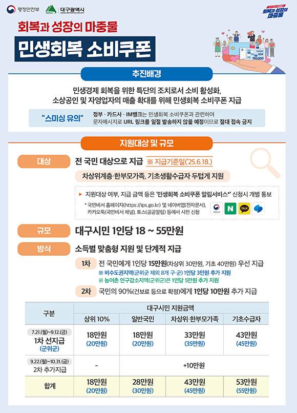 민생회복 소비쿠폰 리플릿 [사진=대구시]