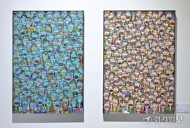 '만나서, 반가워'전 김정미 작가 ‘군중’. 홍기웅기자