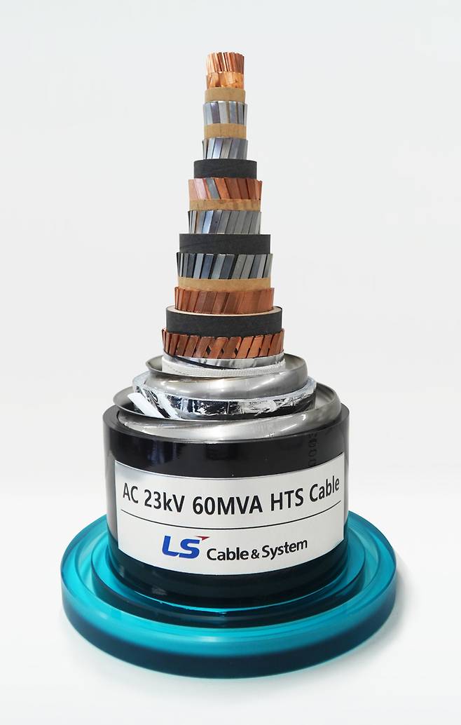 LS전선이 개발한 초전도 케이블. LS전선