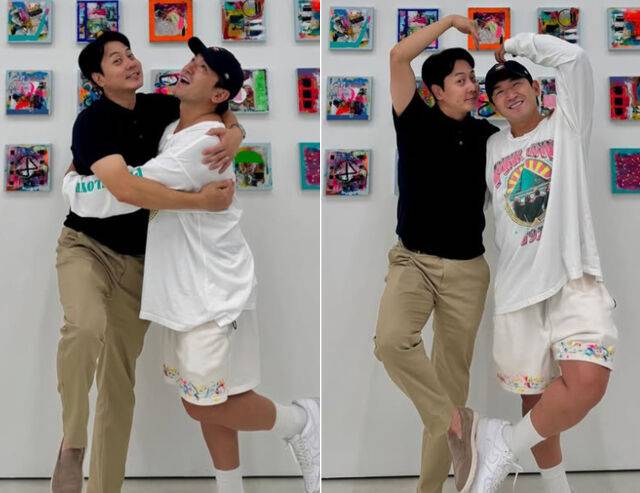 이민우와 앤디가 장난기 가득한 포즈를 취하고 있다. / 이은주 소셜미디어