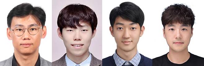 이번 연구를 수행한 연구진. 이주혁(왼쪽부터) DGIST 에너지공학과 교수, 이철재 석박사통합과정생, 양준영 석사과정생, 승완철 삼성전자 생산기술연구소 박사.[DGIST 제공]