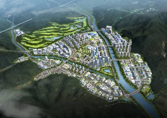 춘천의 산업지도를 바꿔 놓을 기업혁신파크 조감도. 춘천시 제공