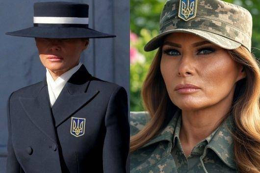 우크라이나 소셜미디어(SNS)를 중심으로 확산되고 있는 미국 대통령 영부인 멜라니아 트럼프 여사의 밈. 엑스(X) 캡처