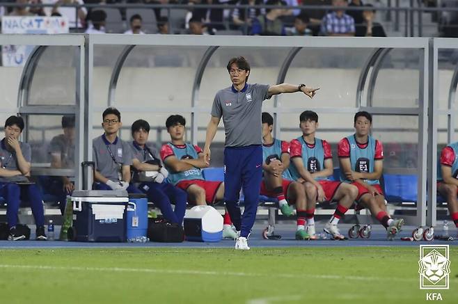 ▲ 15일 오후 용인미르스타디움에서 대한민국과 일본의 2025 동아시안컵 3차전이 열렸다. 나상호의 골대 불운으로 선제 득점 기회를 날린 한국은 저메인 료에게 곧바로 결승골을 허용하며 0-1로 졌다. 동아시안컵 우승은 일본에 넘어갔다. ⓒ 대한축구협회